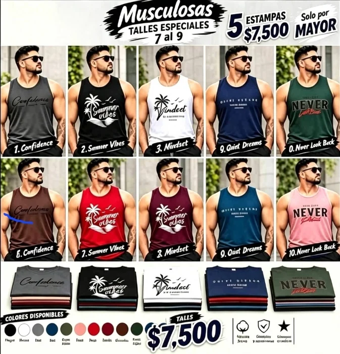 Musculosas de Hombres Estampadas