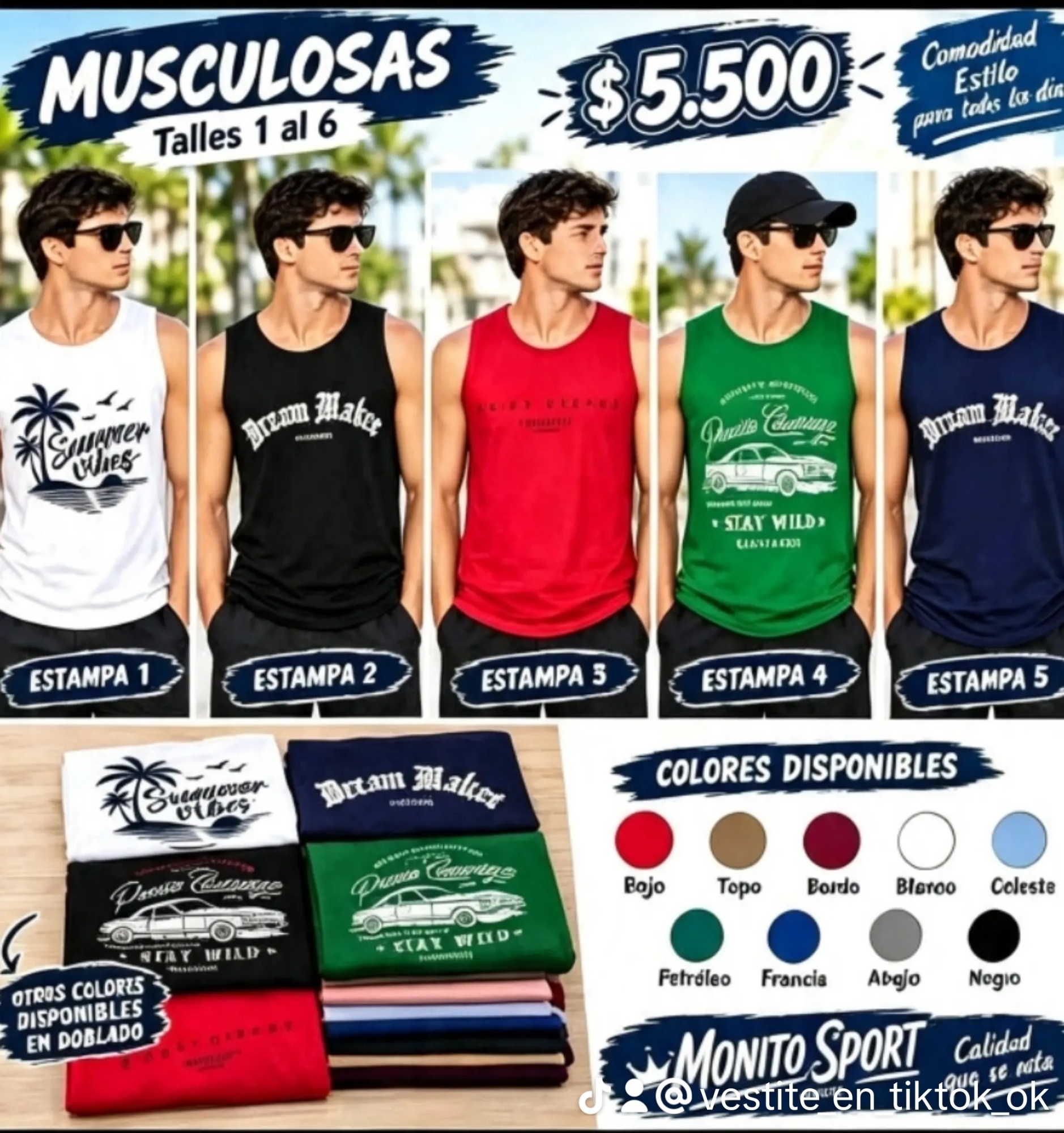 Musculosas de Hombres Estampadas - Imagen 2