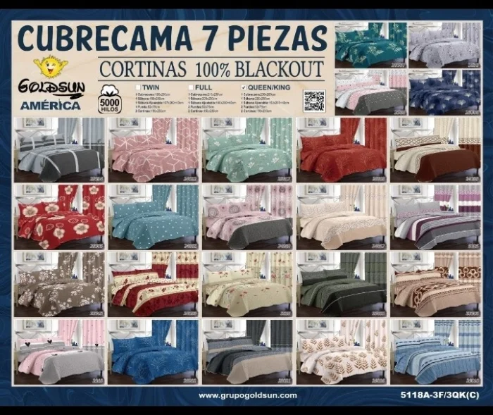 Cobertor 7 Piezas Reversibles  Estampados 21/2