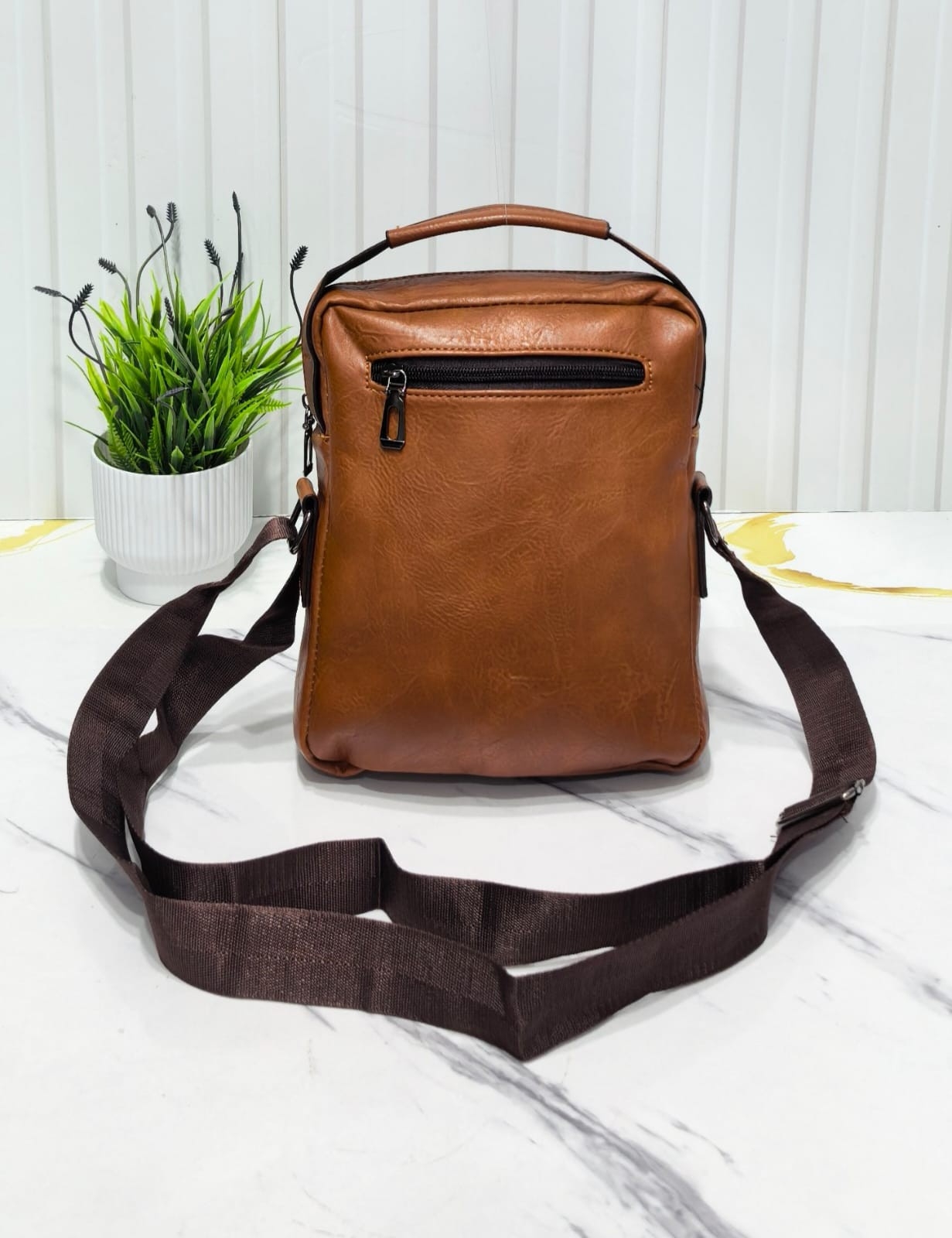 Morral Cuero Pu*
pra Hombre Excelente Calidad - Imagen 2