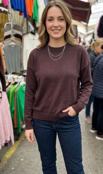 Sweater Liso Media Estación