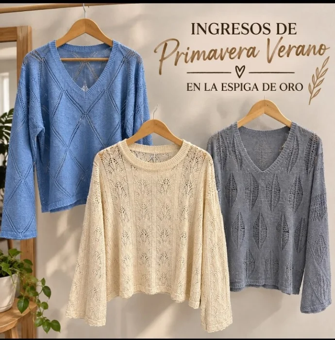 Sweater Hilos de Algodón Diseño Hojas