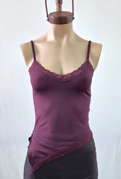 Musculosa Tira Picó y Puntilla Microfibra