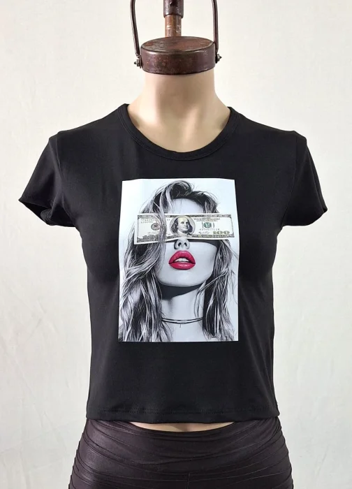 Remera Estampado Chica Dolar Modal Soft