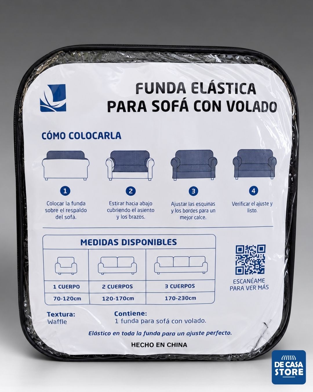 Funda para Sofá 3 Cuerpos Premium con Volados | Elástica y Protectora - 2.jpg