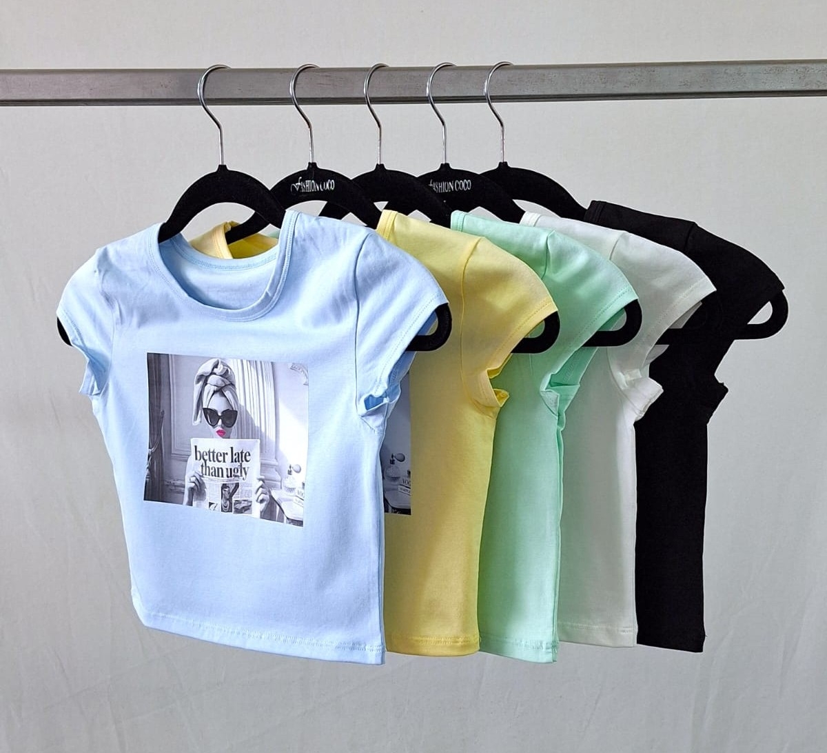 Remera Top Estampado Chica Better Late Than Ugly Algodon con Lycra - Imagen 2