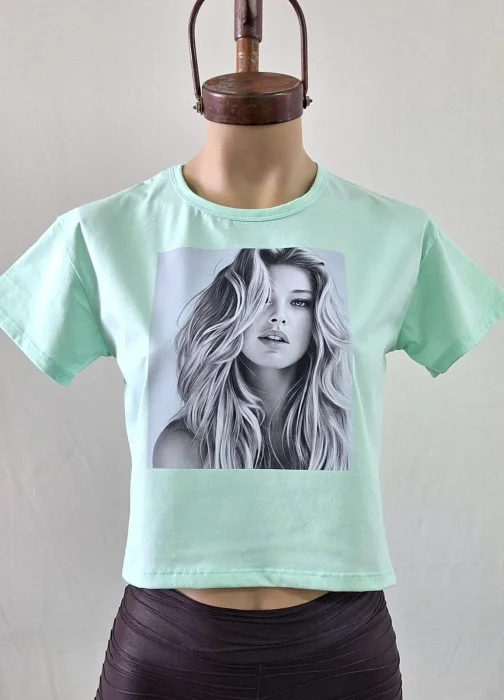 Remera Estampado Chica Algodón con Lycra