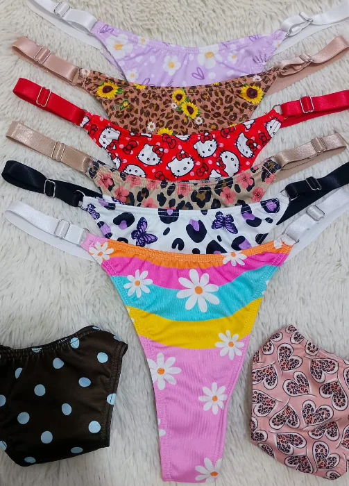 Colale de Licra Estampado Tira Ancha en V