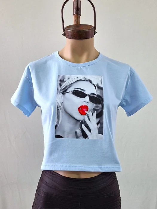Remera Estampado Chica Chupetin Algodón con Lycra