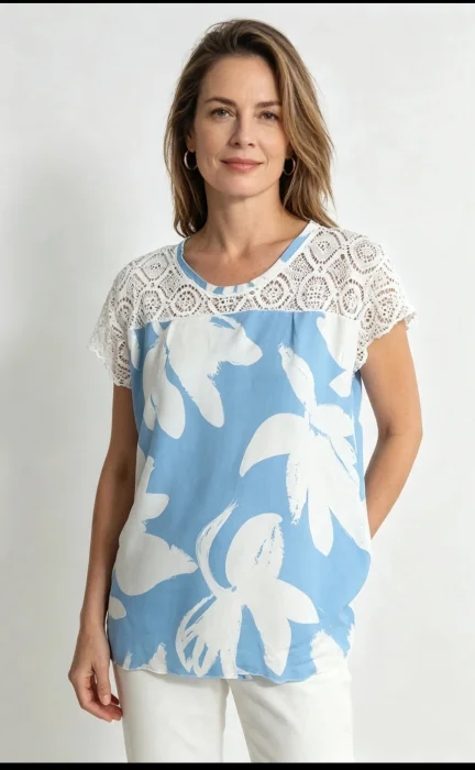 Remera de Lino y Broderi