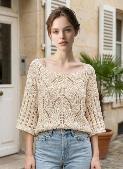 Sweater Calado con Relieves