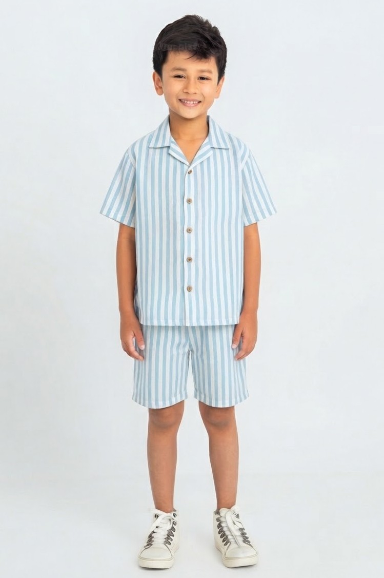 Conjunto de Lino Rayado de Niño - Imagen 2
