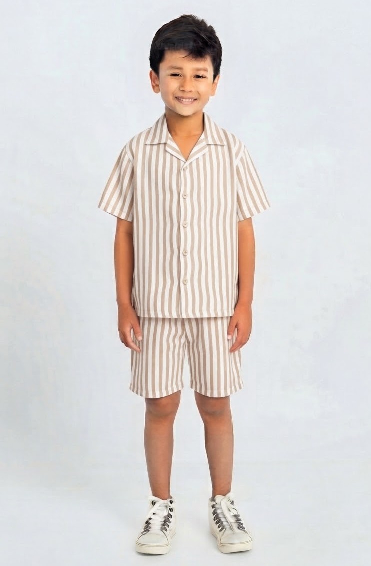 Conjunto de Lino Rayado de Niño - Imagen 3