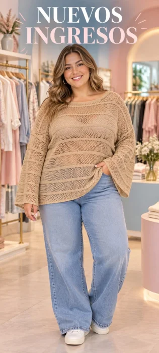Sweters Calado Cuello Bote