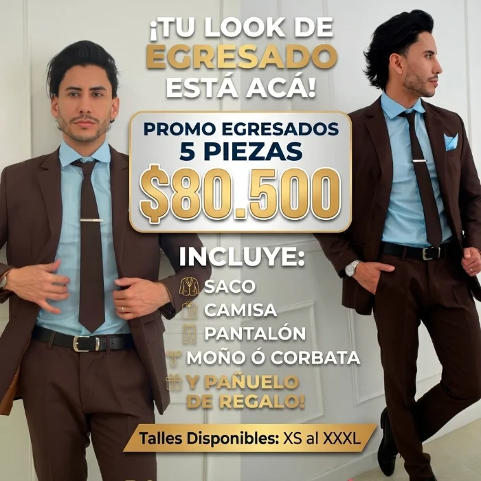 Traje Egresados 5 Piezas Completo del Xs al Xxxl