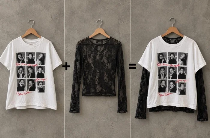 Combo Remera + Camiseta Encaje