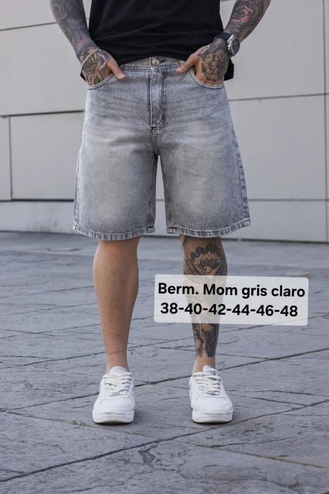Bermuda Mom Gris Claro