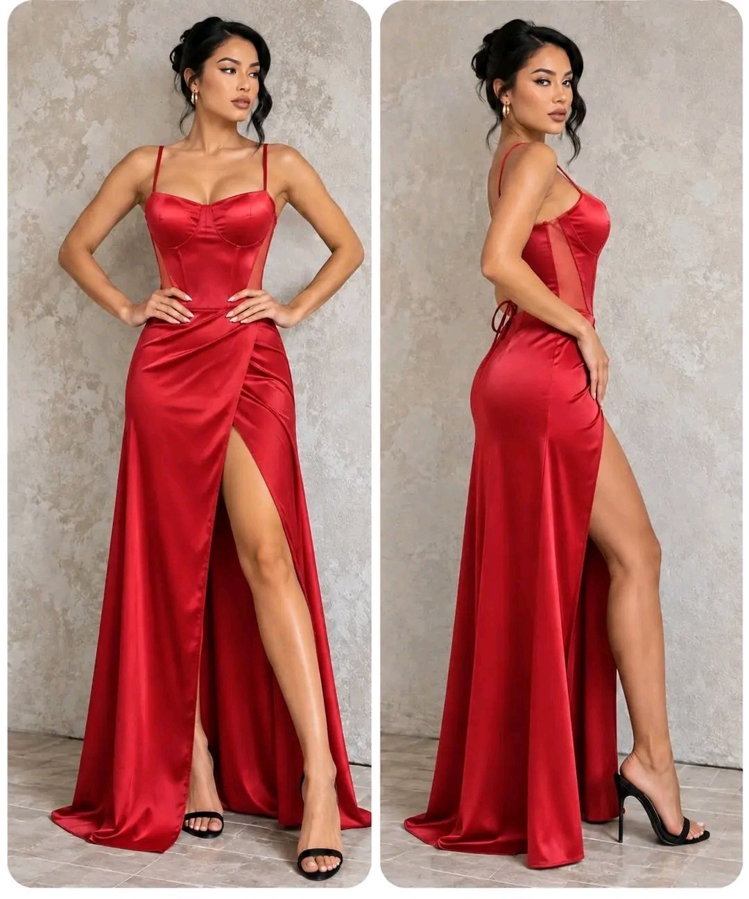 Vestido Fiesta Esmeralda Importado - Imagen 4