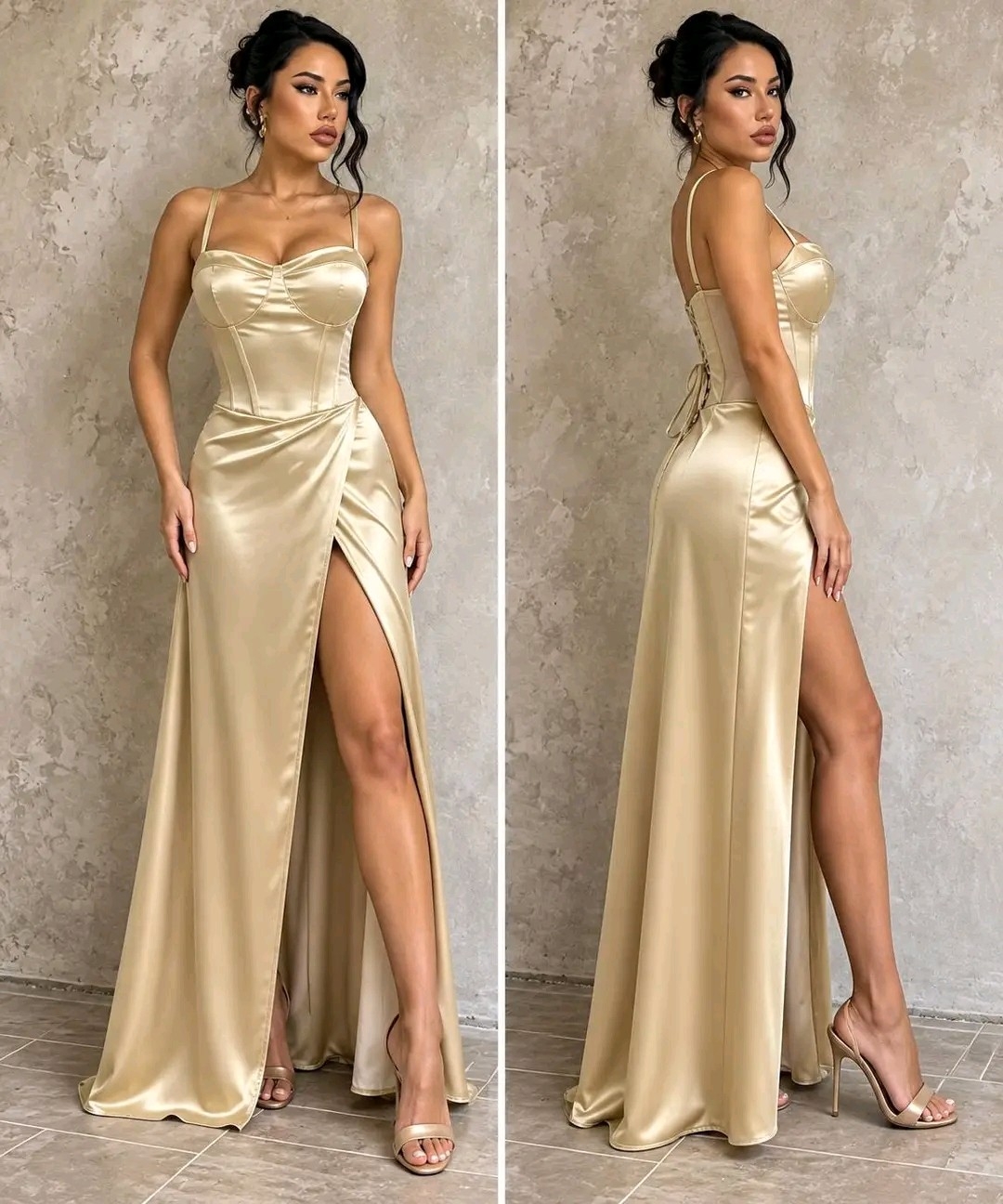 Vestido Fiesta Esmeralda Importado - Imagen 8