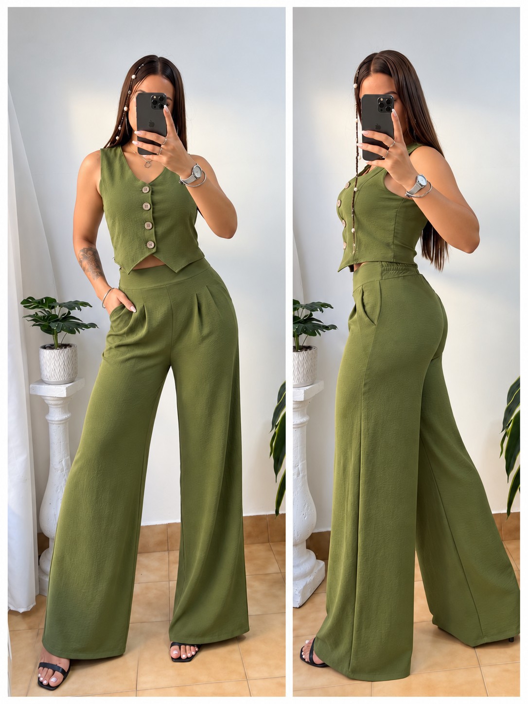 Conjunto Cristina Chaleco y Pantalón Palazo - Imagen 4