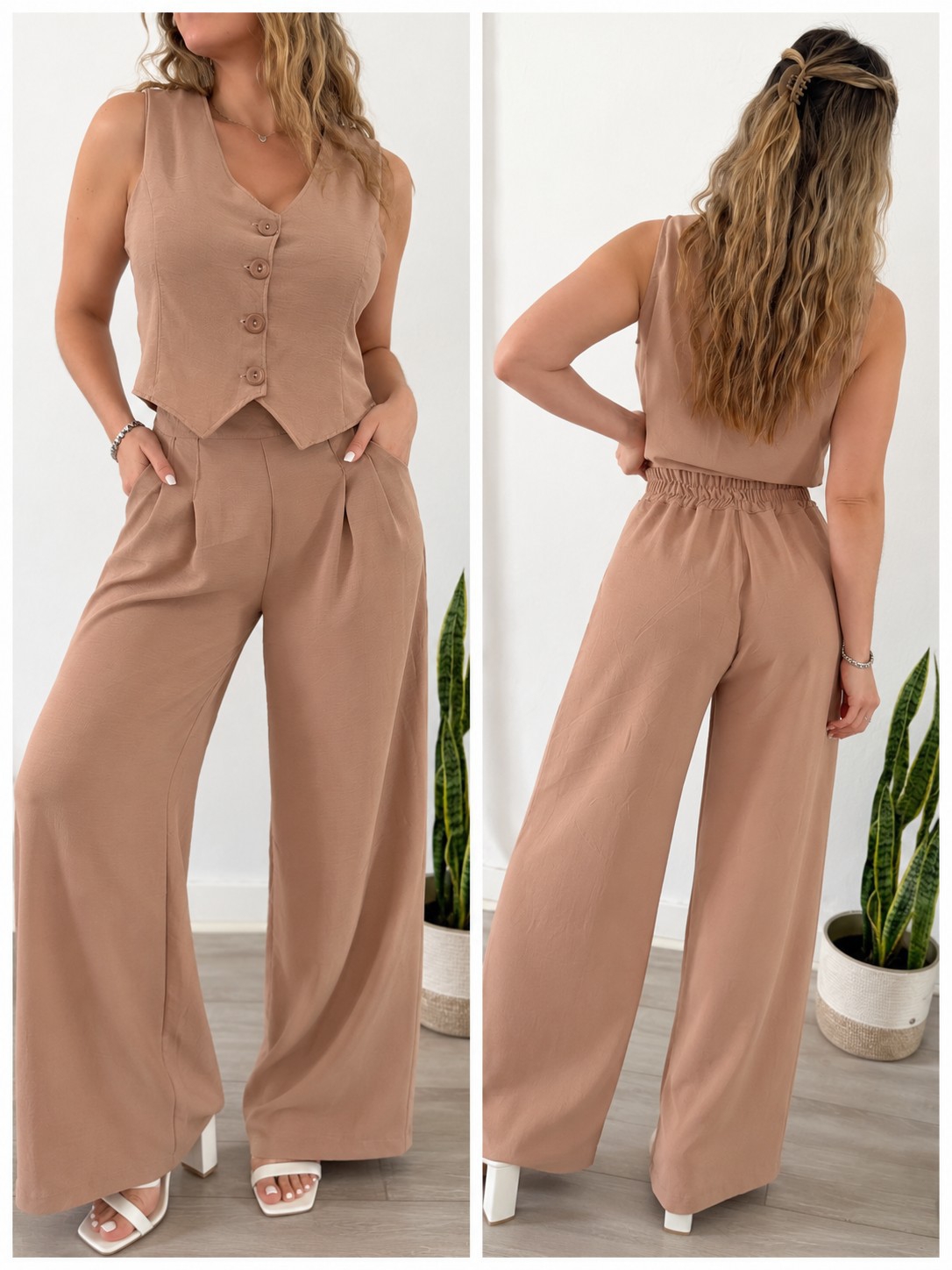 Conjunto Cristina Chaleco y Pantalón Palazo - Imagen 5
