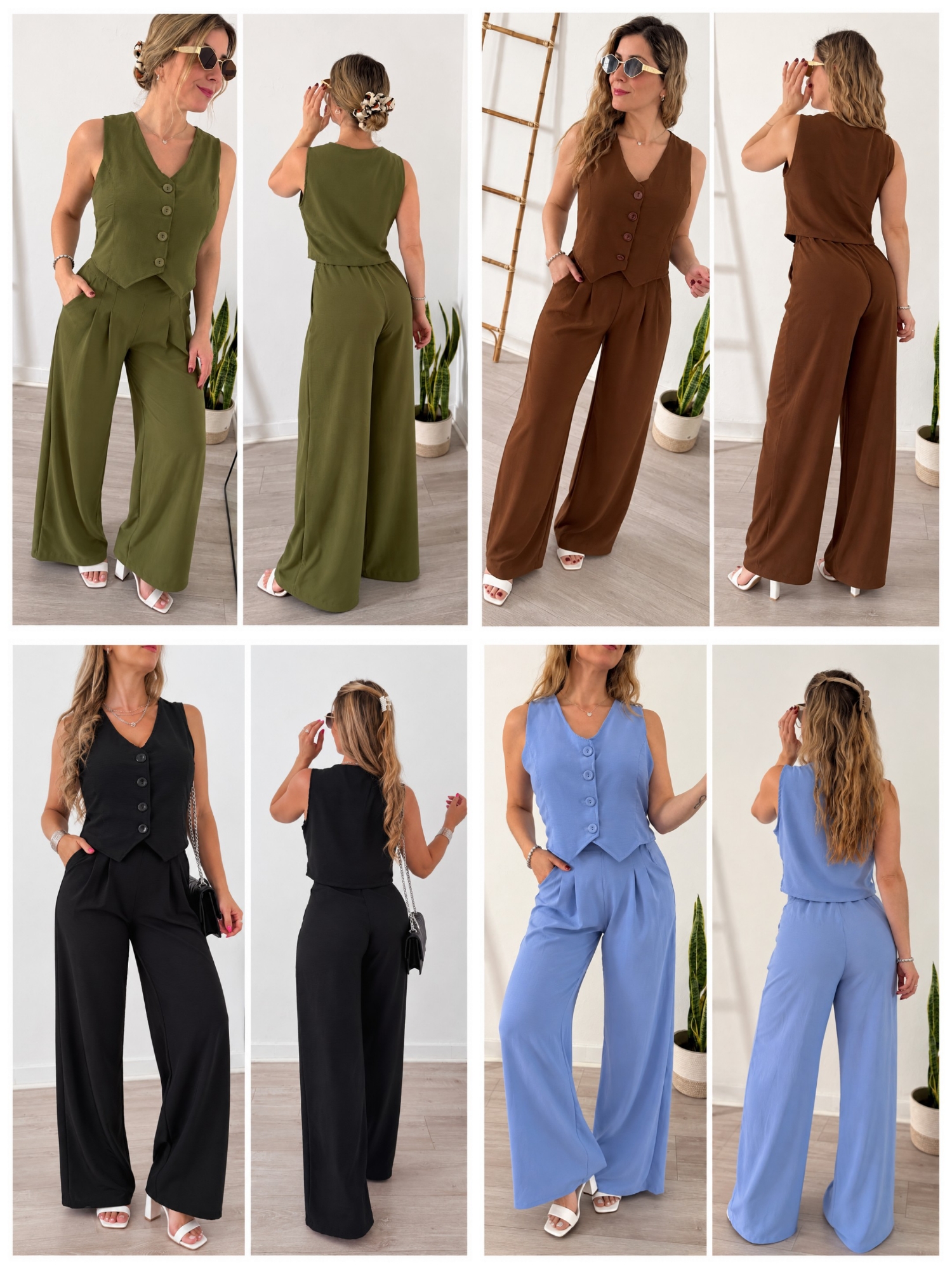 Conjunto Cristina Chaleco y Pantalón Palazo - Imagen 6