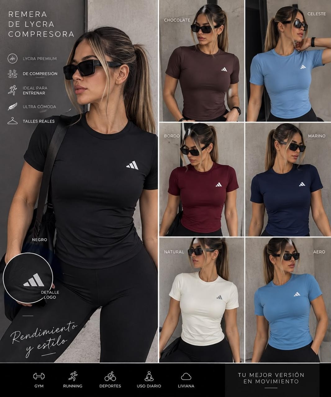 Remera Compresora Adi Imp - Imagen 3