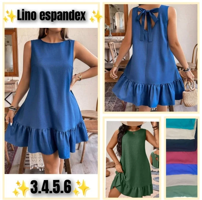 Vestido Lino Espandex