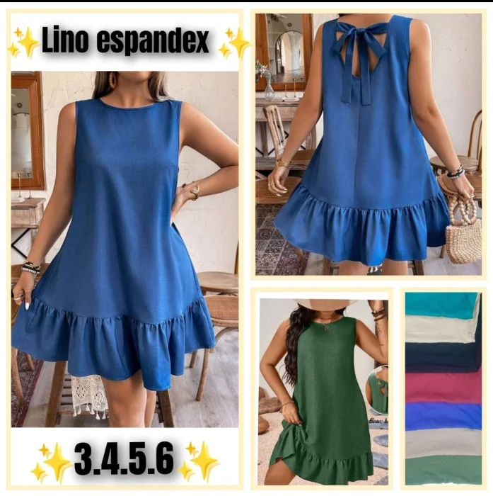 Vestido Lino Espandex