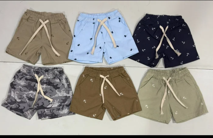 Short de Gabardina Estampado Bebé