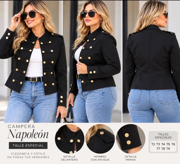 Campera Napoleón Elastizada T6 al 9