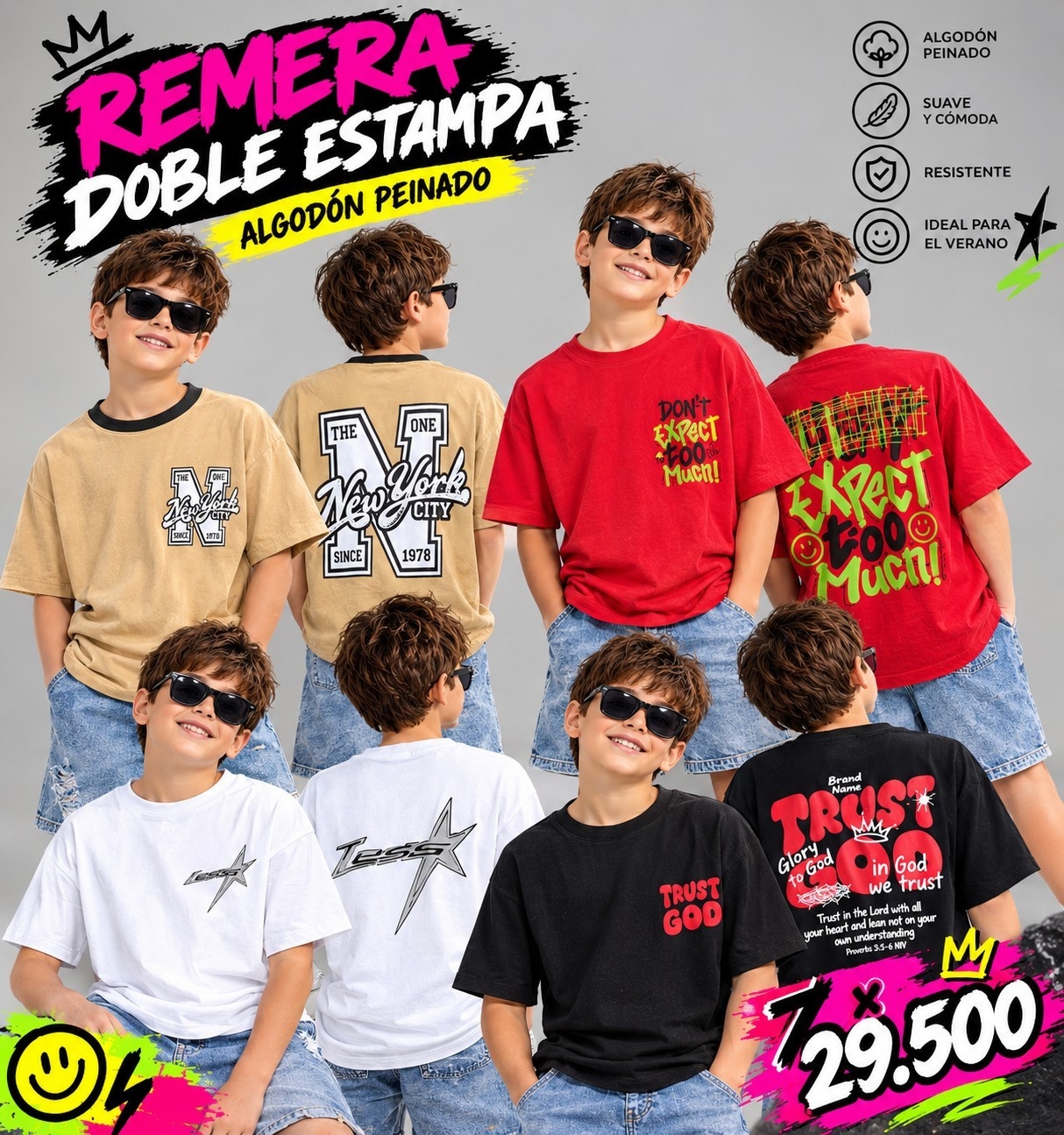 Remera Nene Overzise Algodón Peinado - Imagen 2