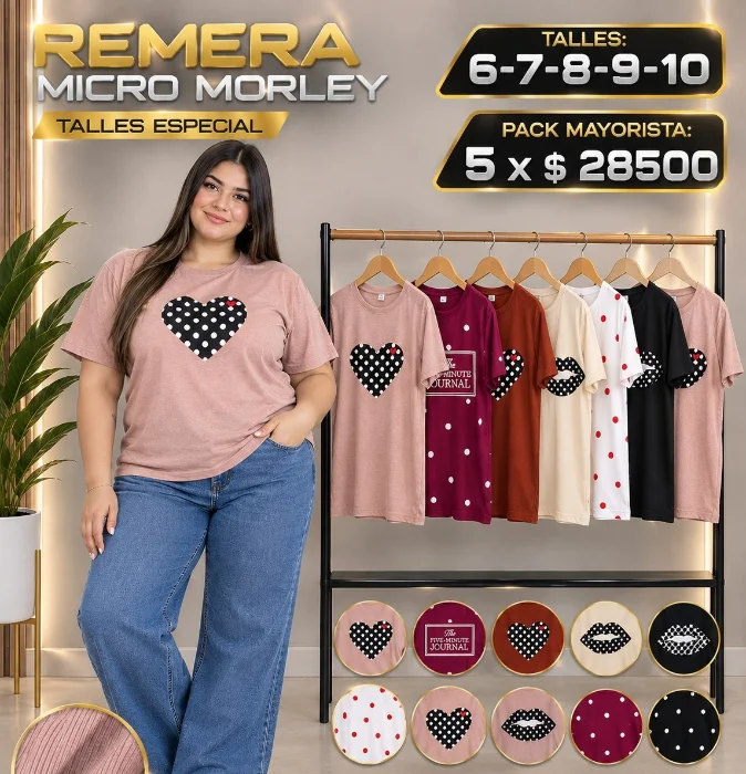 Remera Dama Tela Mixro Morley Talles Especiales