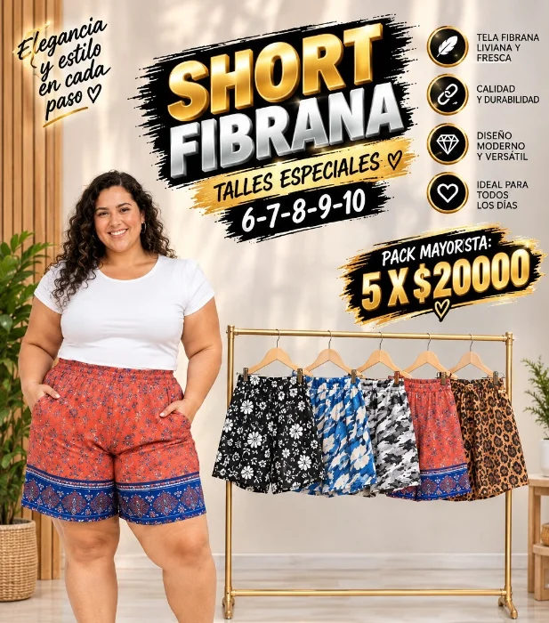 Shorts Fibrana Talles Especiales