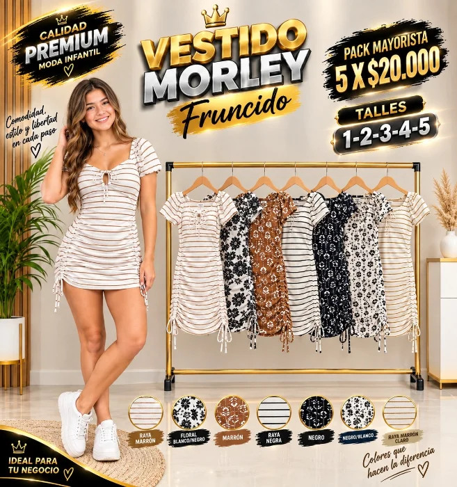 Vestidos Fruncidos Tela Morley