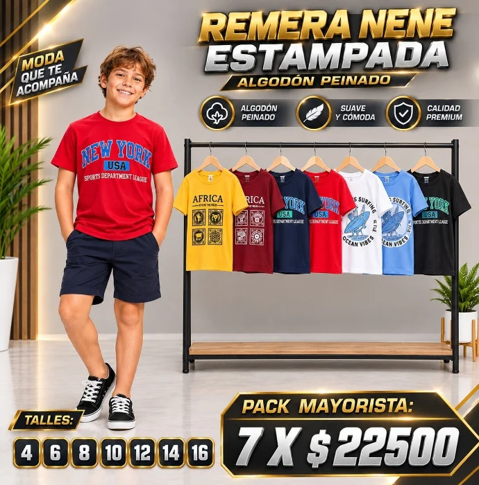 Remera Nene Algodón Peinado