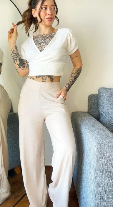 Palazo de Lino con Spandex