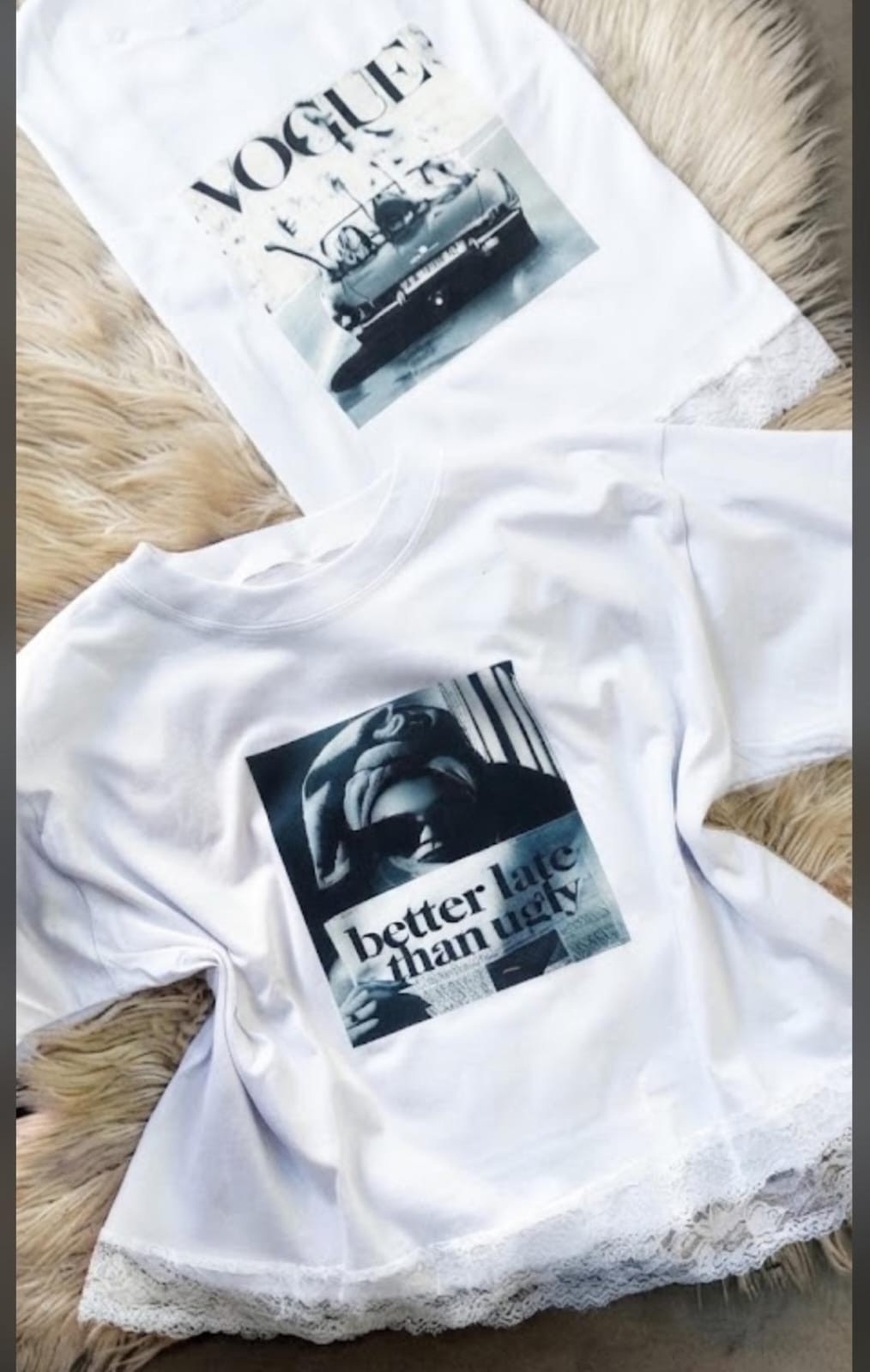 Remera Corta Mujer con Encaje - Imagen 3