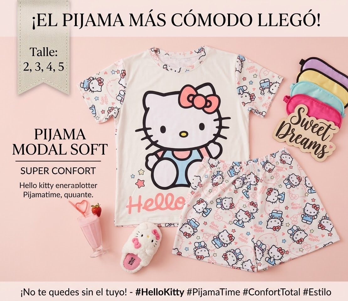 Pijama Adulto/kitty - Imagen 2