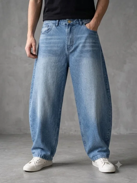 Pantalón Jeans Baggy C/bigote
