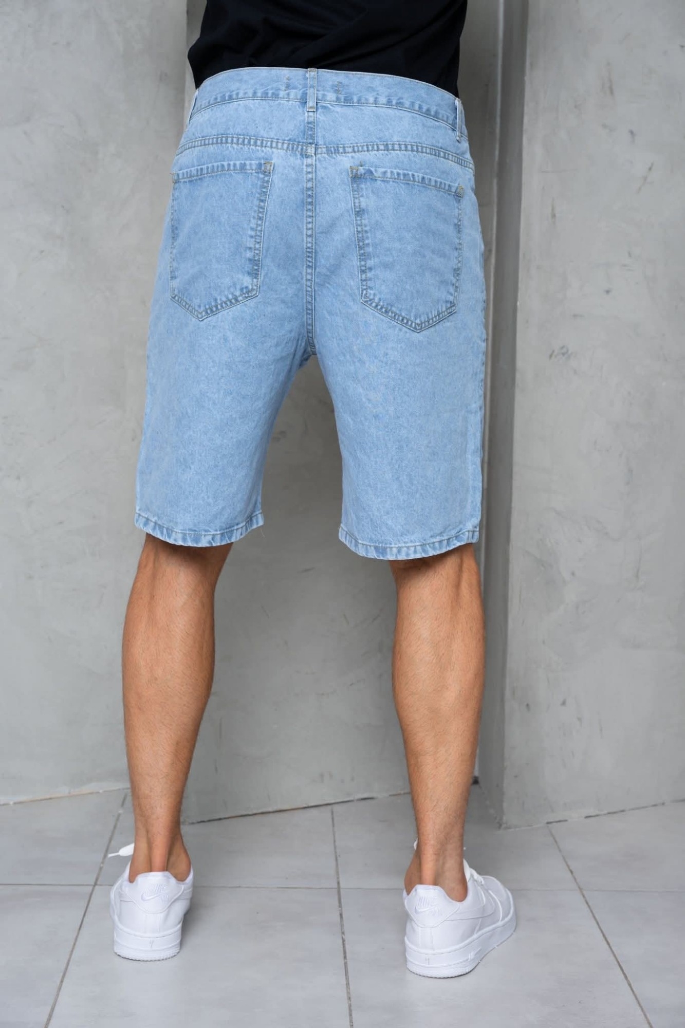 Bermuda Jeans Mom Celeste Claro - Imagen 2