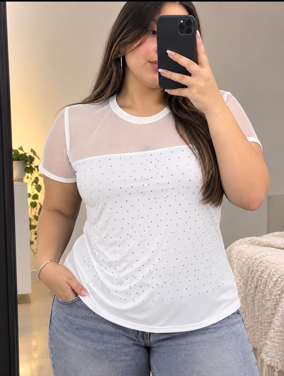 Remera con Brillos Talle Especial - Imagen 2