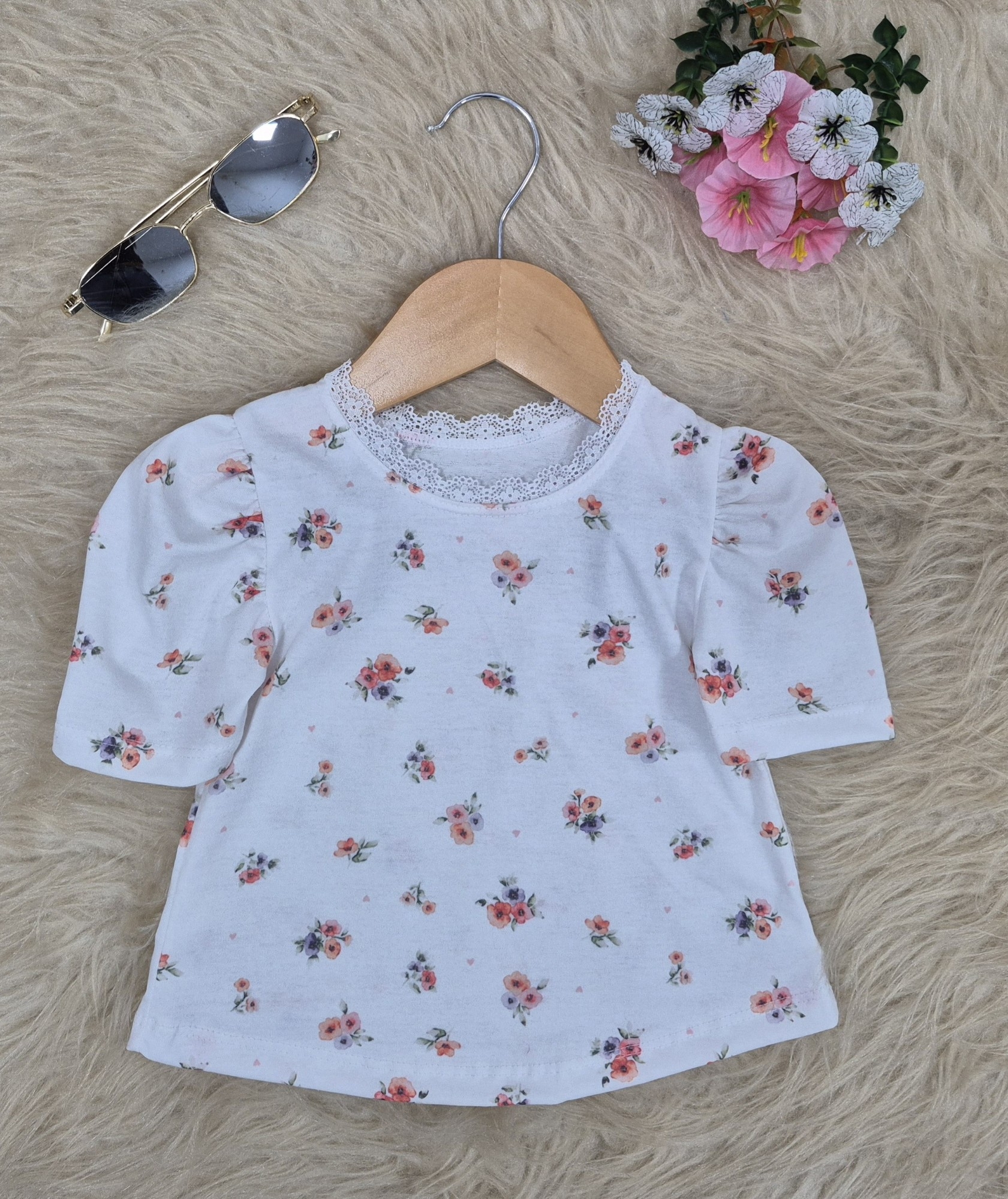 Remera   Manga Princesa  con Puntilla Algodon  Semi Peinado - Imagen 4