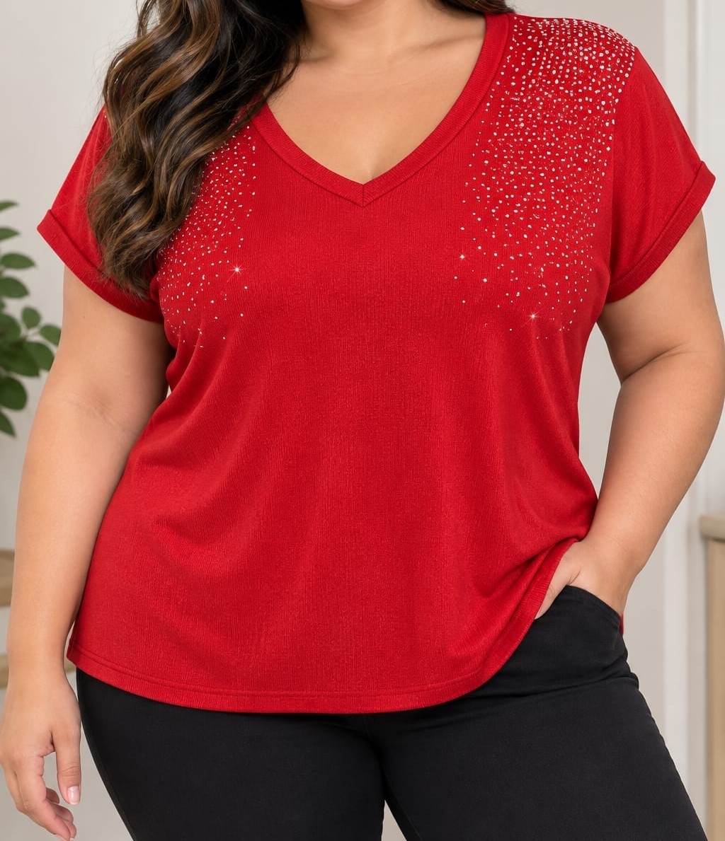 Remera de Moley Brillo Talles Especiales - Imagen 2