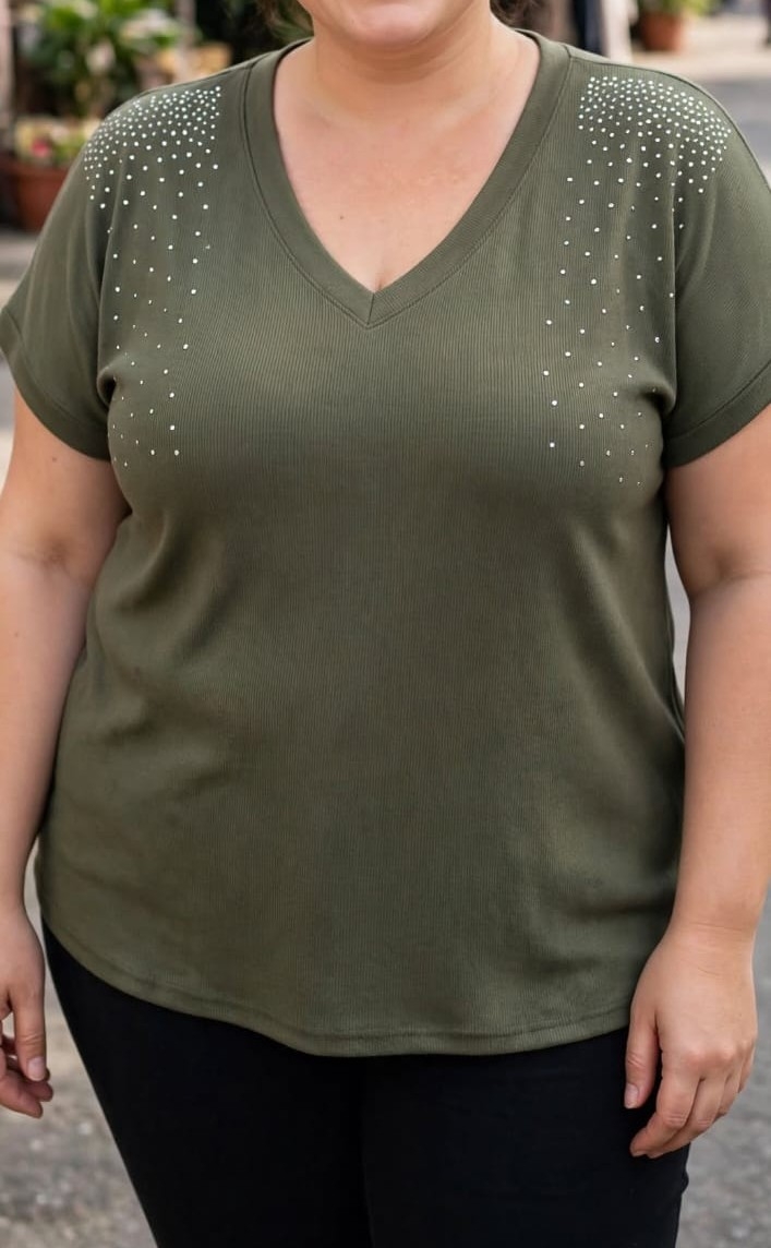 Remera de Moley Brillo Talles Especiales - Imagen 4