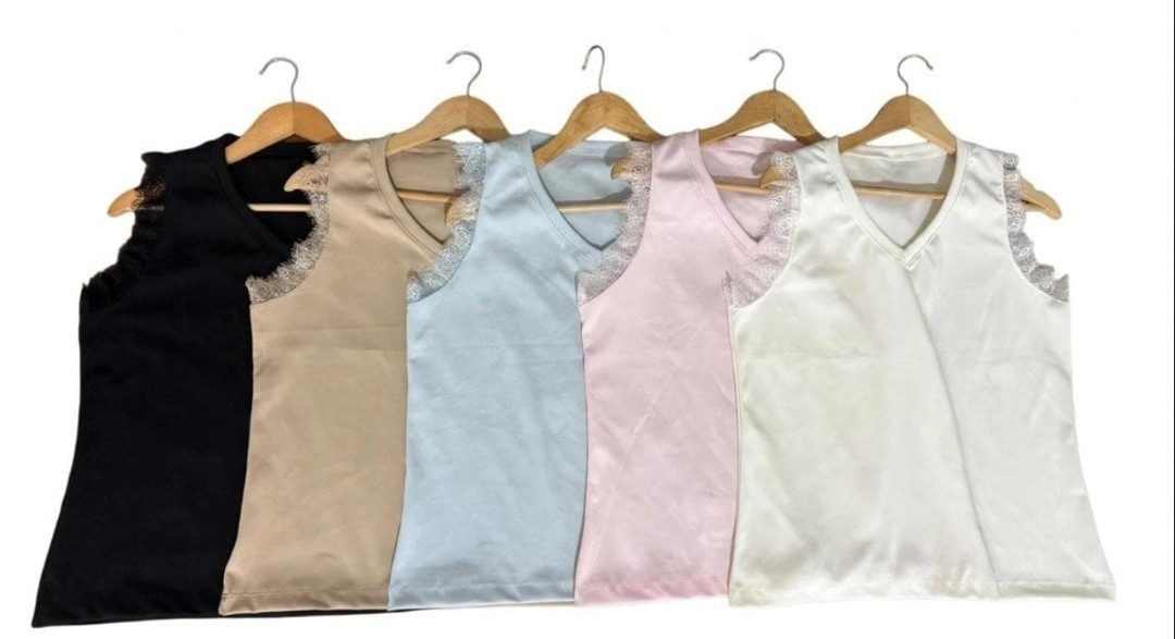 Musculosa con Puntilla de Algodón - Imagen 2