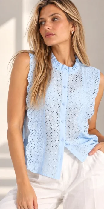 Blusa con Broderie Importado