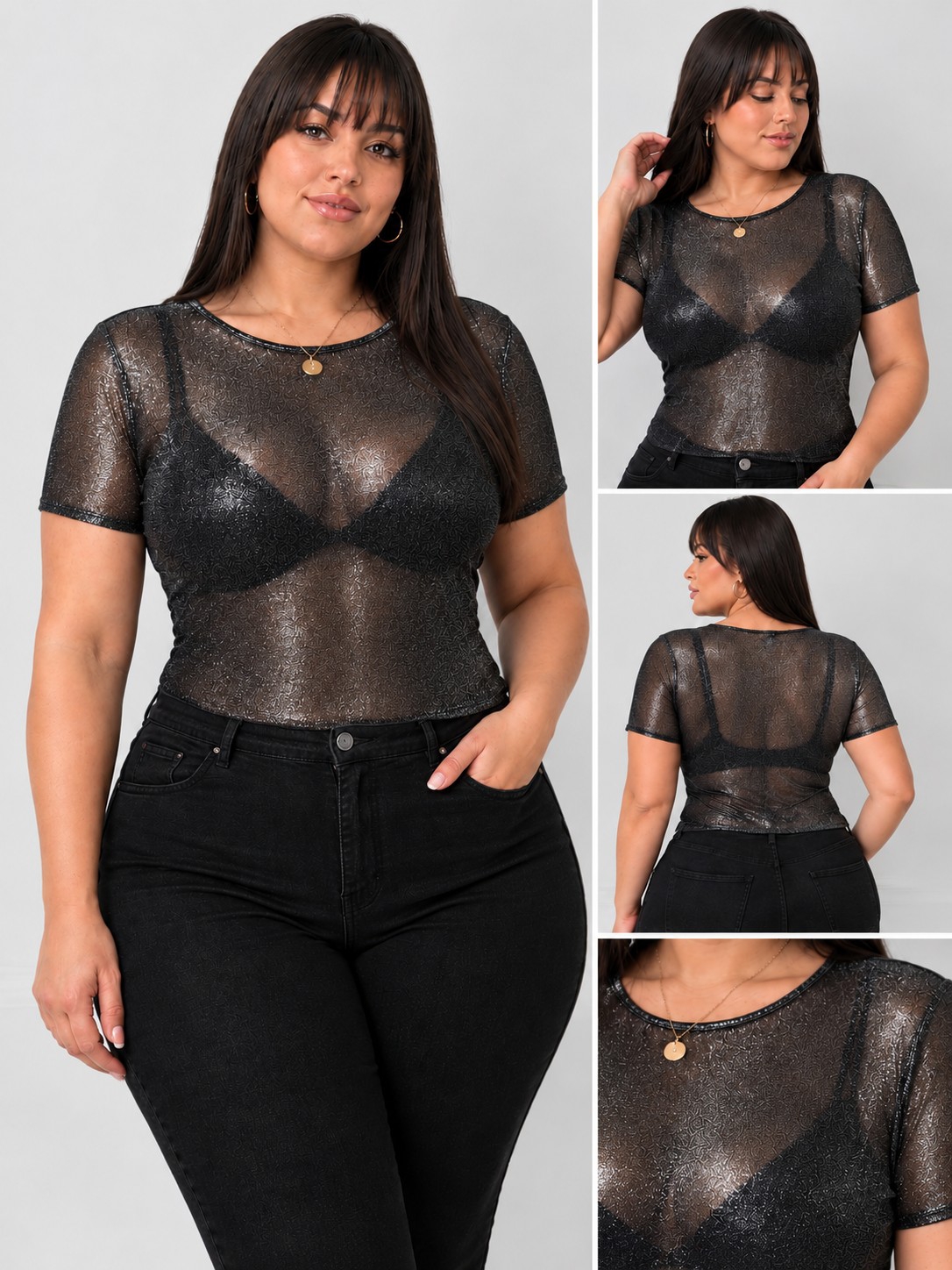 Blusa Todo Tul Manga Corta - Imagen 3