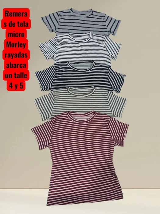 Remeras Cuello Redondo Rayados