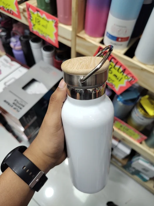Botella Térmica Tapa Bambu